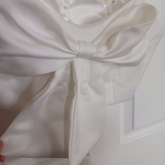 TWO TWIN STYLE White Satin BOW CROP TOP SIZE large croquet fairy party event - Picture 7 of 7